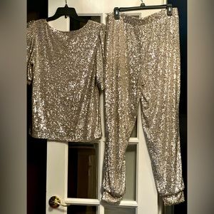 COPY - 2 piece Coordinates- Metallic Gold sequin